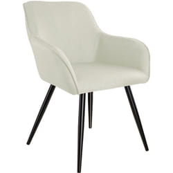 Sedia Marilyn effetto lino, gambe nere