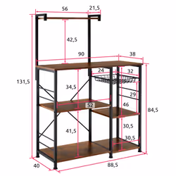 TecTake 404754 Scaffale e ripiano industriali Legno