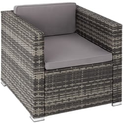 TecTake 404783 sedia da esterno Poliestere, Acciaio Grigio