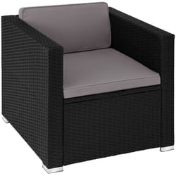 TecTake 404789 sedia da esterno Poliestere, Acciaio Nero