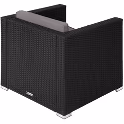 TecTake 404789 sedia da esterno Poliestere, Acciaio Nero