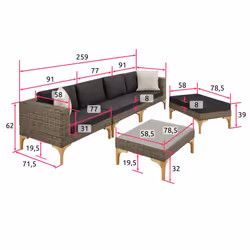 TecTake 404795 divano Marrone