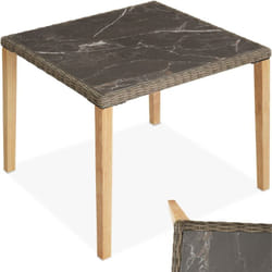 Tavolo in rattan Taranto 93,5 x 93,5 x 75 cm - Tavolo in rattan, tavolo da giardino, tavolo da balcone