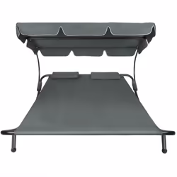 TecTake 404868 sedia a sdraio Nero, Grigio Acciaio