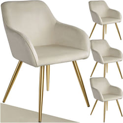 Sedia Marilyn effetto velluto oro - Set di 4