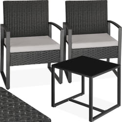 TecTake 404994 set mobili da esterno Nero, Grigio
