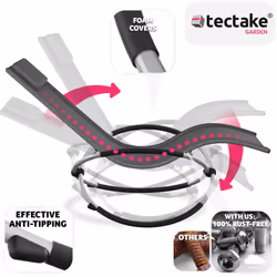 TecTake 404995 letto per esterni Grigio - Vista aggiuntiva 5