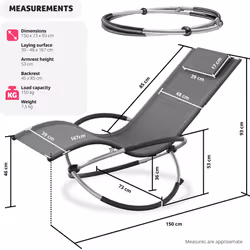 TecTake 404995 letto per esterni Grigio - Vista aggiuntiva 6