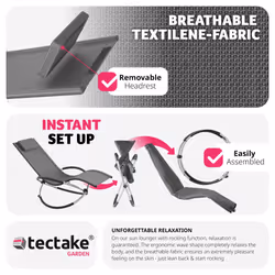 TecTake 404995 letto per esterni Grigio - Vista aggiuntiva 7