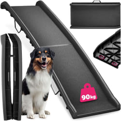 Tectake - Rampa per cani Paw Step per auto, richiudibile, antiscivolo, fino a 90 kg - Rampa per cani, scala per cani, rampa auto per cani