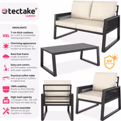 TecTake 405059 set mobili da esterno Antracite