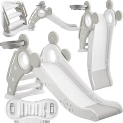 Tectake - Scivolo per bambini Joy, con canestro da basket, pieghevole - scivolo, scivolo da giardino, scivolo bambini