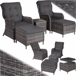 Il già montato set in rattan Benissa di tectake rappresenta, con il suo design dalle linee morbide e arcuate, un perfetto abb ...