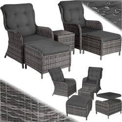 Salottino in rattan e alluminio Benissa 2+2 - Salotto da giardino, mobili da terrazza, salottino in rattan
