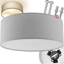 Tectake - Plafoniera Circum, paralume in tessuto effetto lino - luce dall alto, luce a soffitto, lampada a soffitto