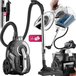 Tectake - Aspirapolvere VC900, 900 w, senza sacco, pavimenti duri e tappeti - aspirapolvere, aspirapolvere per moquette, aspirapolvere senza sacco