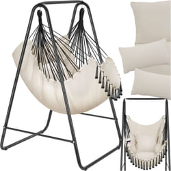 Tectake - Poltrona sospesa Alison, stile boho, capacità di carico 160 kg - dondoli da giardino, cesta sospesa, poltrona relax