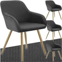 Sedia Marilyn, velluto a coste, imbottita - sedia, sedia da sala da pranzo, sedia da soggiorno - Set di 4