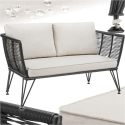 Divano lounge da giardino Sundo con Design a corda con polyrattan - divano da giardino, divano lounge, mobili da giardino