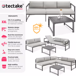 TecTake 405525 set mobili da esterno Grigio