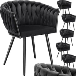 Set sedie da pranzo Astano in velluto, design a nodo - sedie velluto sala da pranzo, sedie moderne, sedie per sala da pranzo - Set di 6
