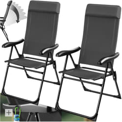 Sedia da campeggio pieghevole Müritz con cuscino poggiatesta, alluminio - sedie da campeggio, sedia pieghevole, sedie campeggio - Set di 2