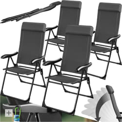 Sedia da campeggio pieghevole Müritz con cuscino poggiatesta, alluminio - sedie da campeggio, sedia pieghevole, sedie campeggio - Set di 4