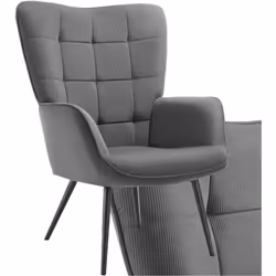 La poltrona Hygge con velluto a coste di tectake è la scelta perfetta per una pausa accogliente dopo una lunga giornata di la ...