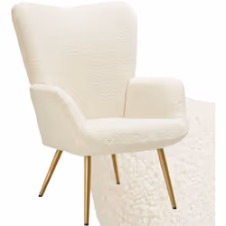 Porta la sensazione abitativa scandinava nella tua casa con l'accogliente poltrona relax con tessuto bouclé Hygge di tectake. ...