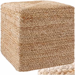 Accogliente attrazione Porta un'atmosfera accogliente e naturale nella tua casa con il pouf artigianale Banno Cube di tectake ...