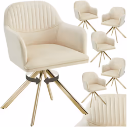 Immergiti nel mondo dell'abitare con stile con il set da 6 sedie girevoli in velluto Lona di tectake. Combinano un design di ...