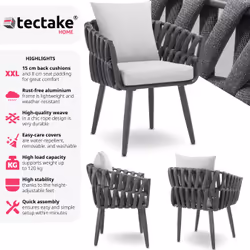 TecTake 405809 sedia da esterno Antracite