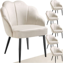 Poltrona da cocktail Hellen, imbottita con rivestimento in velluto - poltroncine da salotto, poltrona relax, poltrona con orecchie - Set di 6