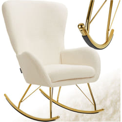 Tectake - Sedia a dondolo Swing con pattini in acciaio e spessa imbottitura - sedia a dondolo, sedia reclinabile, sedia relax