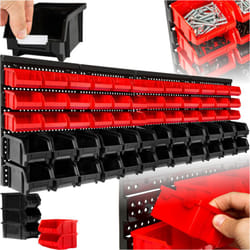 Tectake - Set di 2 scaffali per minuteria con 30 cassettine - Scaffale da minuteria, scaffale da officina, scaffale divisorio