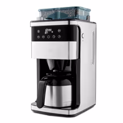 MEDION MD 19911, Macchina da caffè con filtro, 1 L, Chicchi di caffè, Macinatore integrato, 1000 W, Nero, Acciaio inox