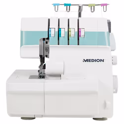 MEDION MD 19169, Bianco, Macchina da cucire taglia e cuci, Overlock, Cucito, 4 tempi, 4 mm, Pulsanti, Manopola