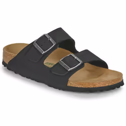Sandali unisex Birkenstock Arizona Sretta in materiale sintetico vegano, colore nero.