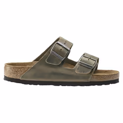 Sandalo unisex Arizona di Birkenstock in pelle nubuck oliata, confortevole e dal design classico.