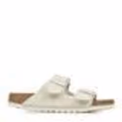 Ciabatte da uomo in pelle scamosciata bianco antico Birkenstock.