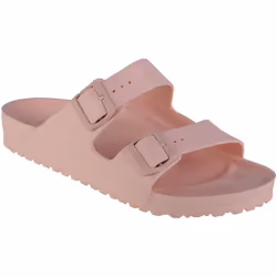 Sandali Birkenstock Arizona in pelle rosa, comodi e alla moda per l&#039;estate.