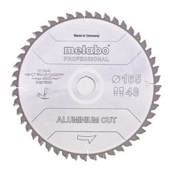 Metabo - Lame de scie circulaire D165xÉpaisseur 1,2xAlésage 20mm fz/tr z. 48 angle de coupe 5 degrés