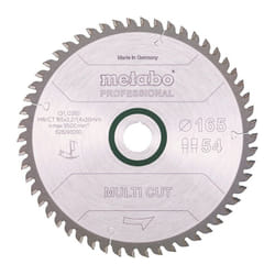 Metabo - Lame de scie circulaire multi coupe professionnelle D165x2.2/1.4xB20mm Z.54 fz/tz 5Grad neg