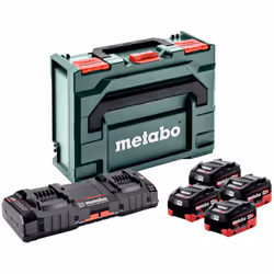 Caratteristiche del prodotto: Set di avviamento Metabo con 4 batterie LiHD 18 V/5,5 Ah e il doppio caricabatterie rapido ASC ...