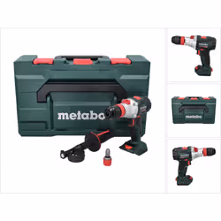 Dotazione: - 1x Metabo SB 18 LTX BL Q I Trapano avvitatore con percussione a batteria 18V - 1x Impugnatura aggiuntiva - 1x Ga ...