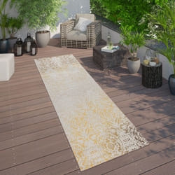 Paco Home - Tappeto per interni ed esterni, motivo orientale, giallo crema 60x100 cm