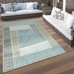 Paco Home - Tappeto esterni e interni geometrico beige grigio 60x100 cm