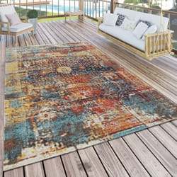 Paco Home - Moderno tappeto per interni ed esterni con design nomade, per terrazzi, resistente alle intemperie, colorato 160x220 cm