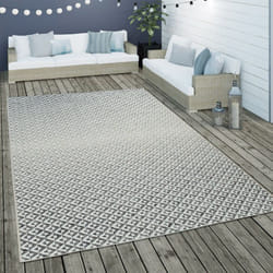 Paco Home - Tappeto per interni ed esterni a tessuto piatto con design a rombi scandinavo dal motivo geometrico in grigio 80x150 cm