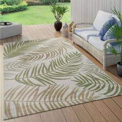 Paco Home - Tappeto per interni ed esterni dal tessuto piatto nel moderno design con palme e giungla in verde pastello 60x100 cm